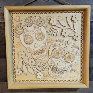 Dia De Los Muertos - Day of the Dead - Carved Wooden Picture